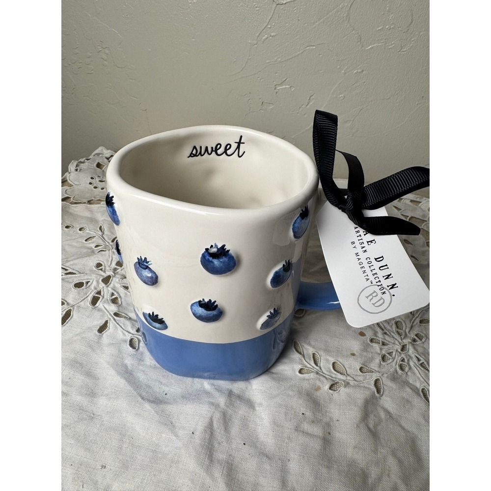 Rae Dunn blueberries mug 'SWEET'